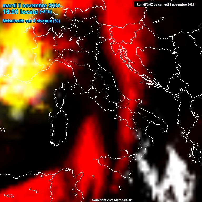 Modele GFS - Carte prvisions 