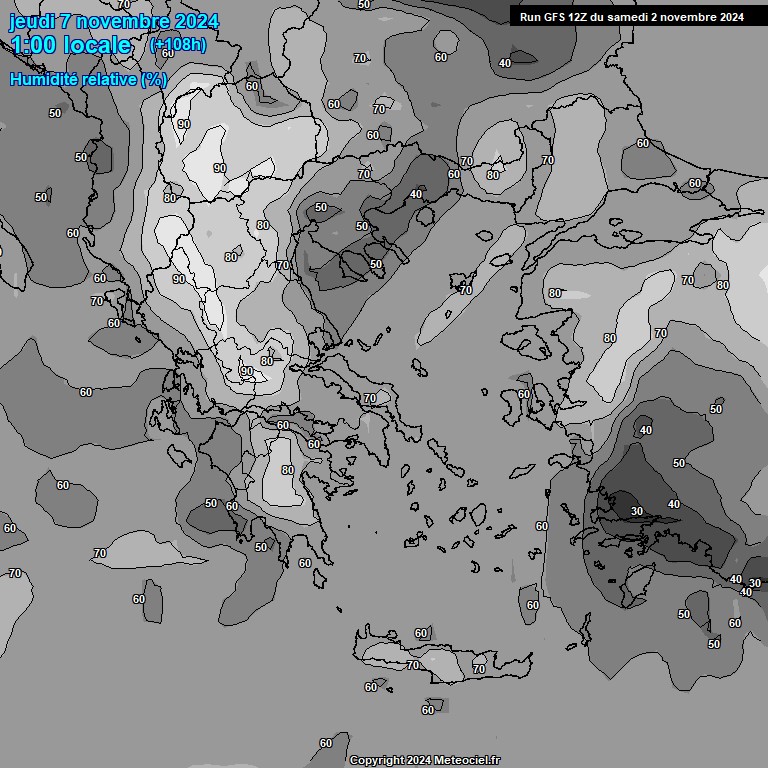 Modele GFS - Carte prvisions 