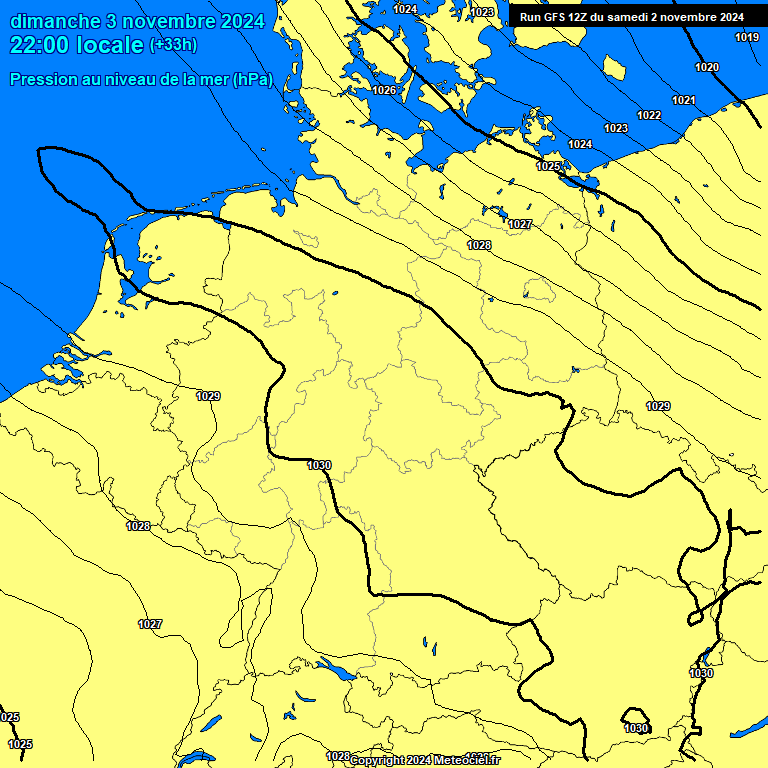 Modele GFS - Carte prvisions 