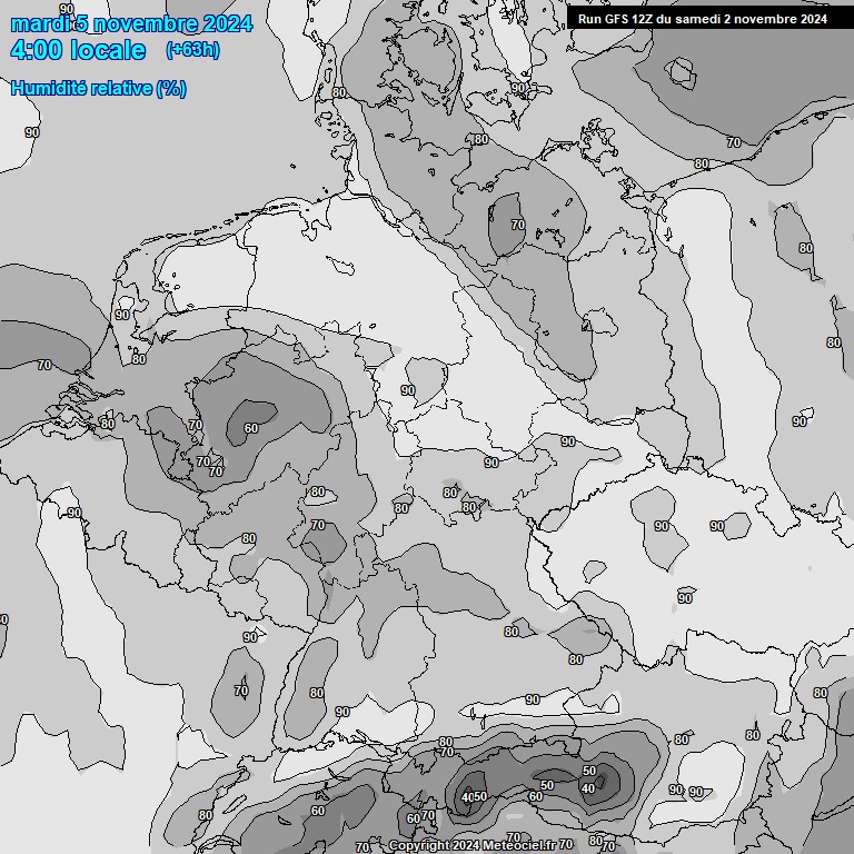 Modele GFS - Carte prvisions 