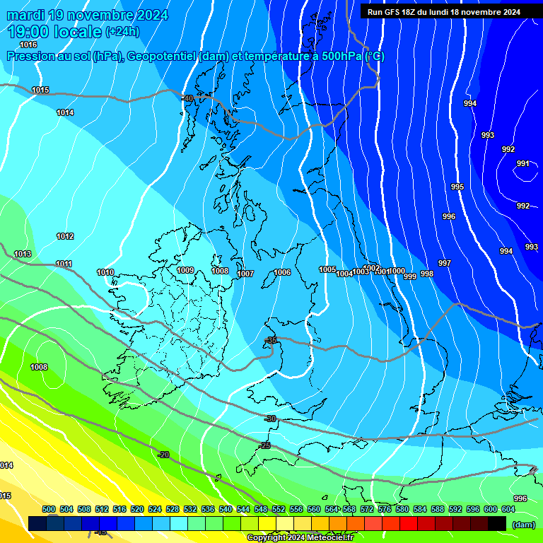 Modele GFS - Carte prvisions 