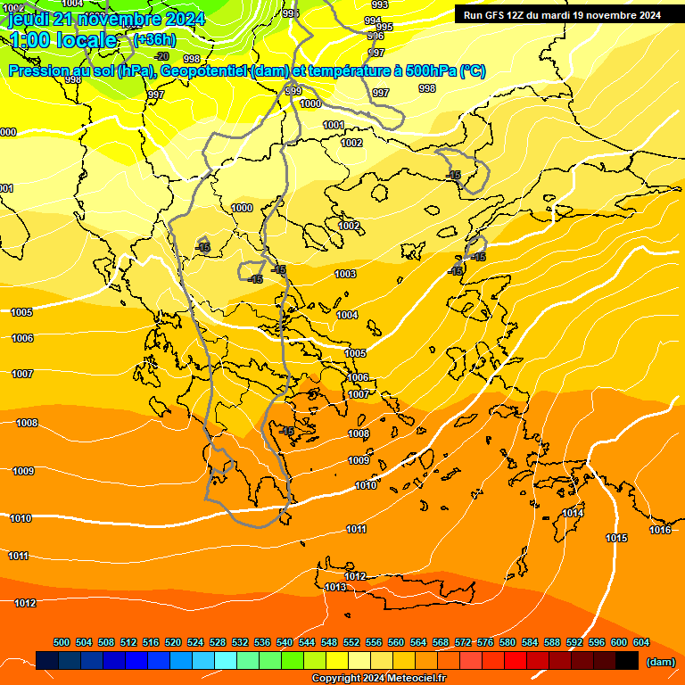 Modele GFS - Carte prvisions 