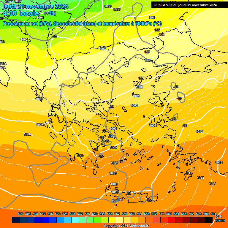 Modele GFS - Carte prvisions 