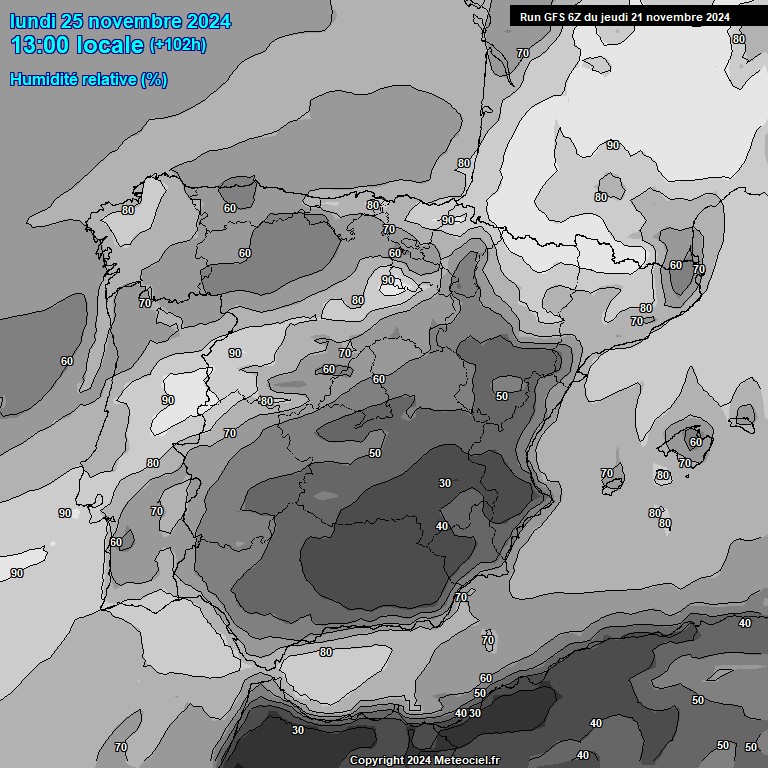 Modele GFS - Carte prvisions 