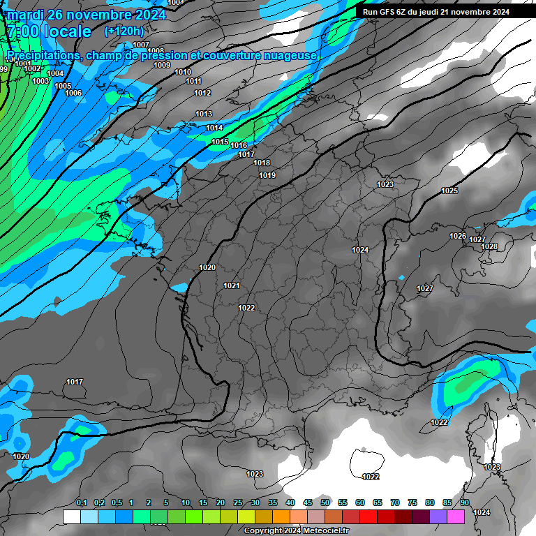 Modele GFS - Carte prvisions 