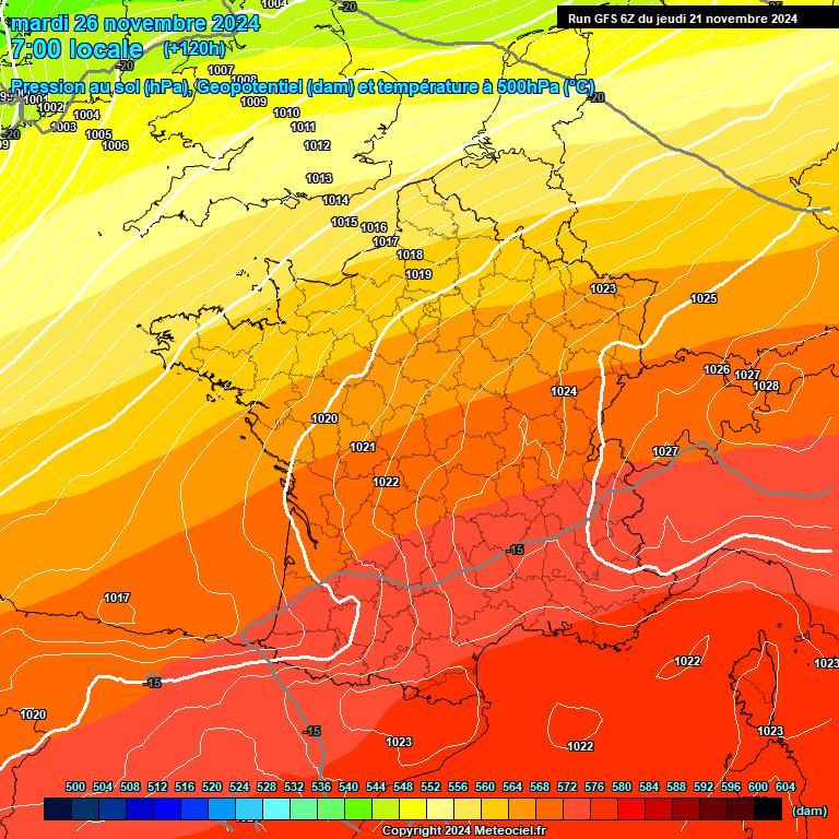 Modele GFS - Carte prvisions 