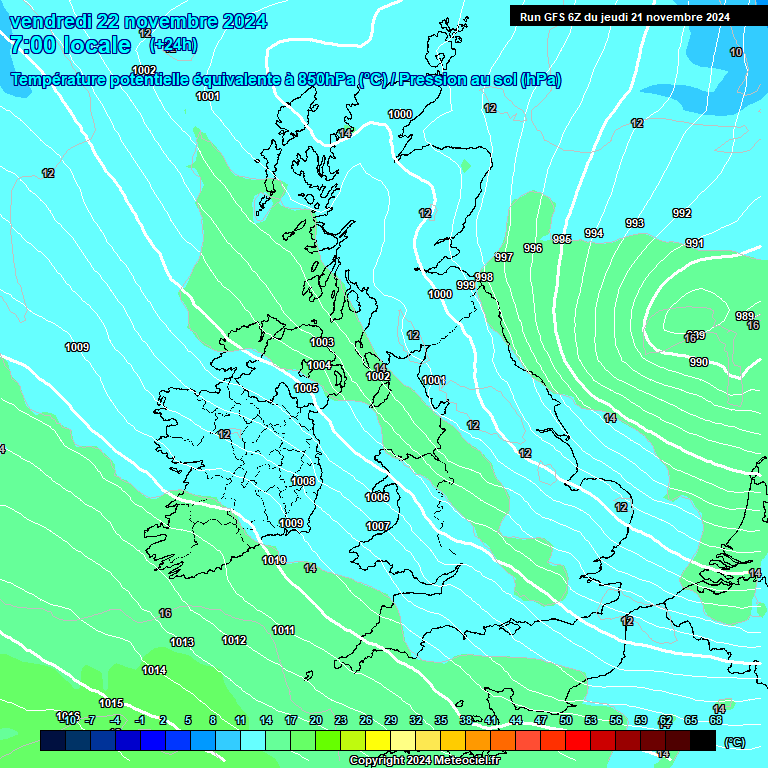 Modele GFS - Carte prvisions 