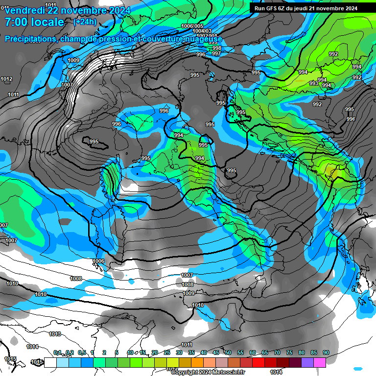 Modele GFS - Carte prvisions 