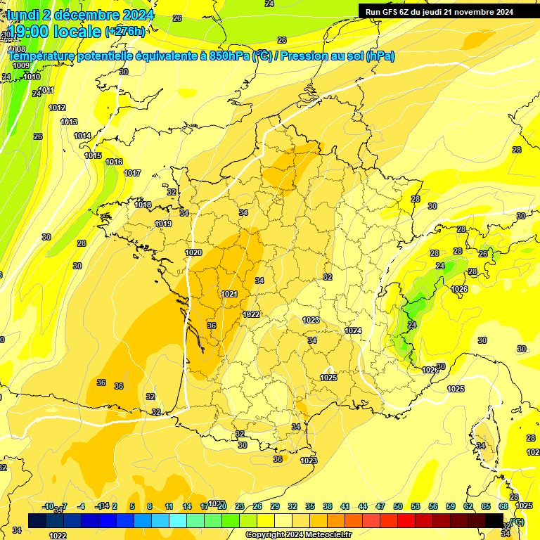 Modele GFS - Carte prvisions 