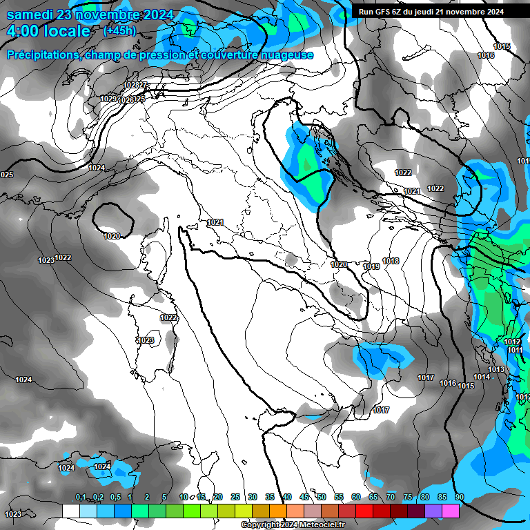 Modele GFS - Carte prvisions 