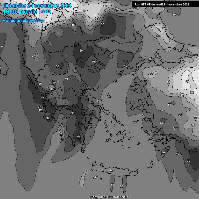 Modele GFS - Carte prvisions 