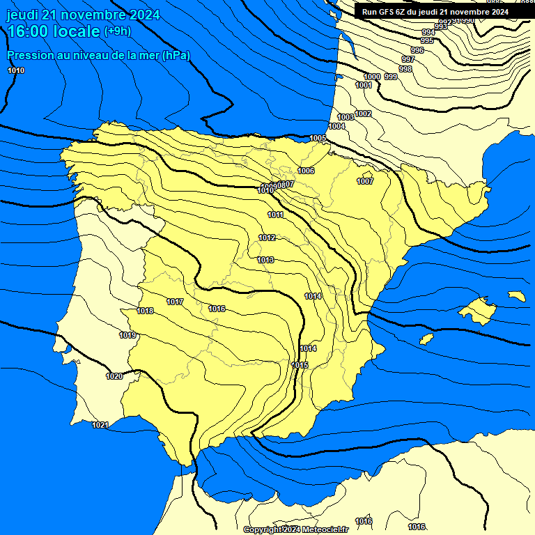 Modele GFS - Carte prvisions 