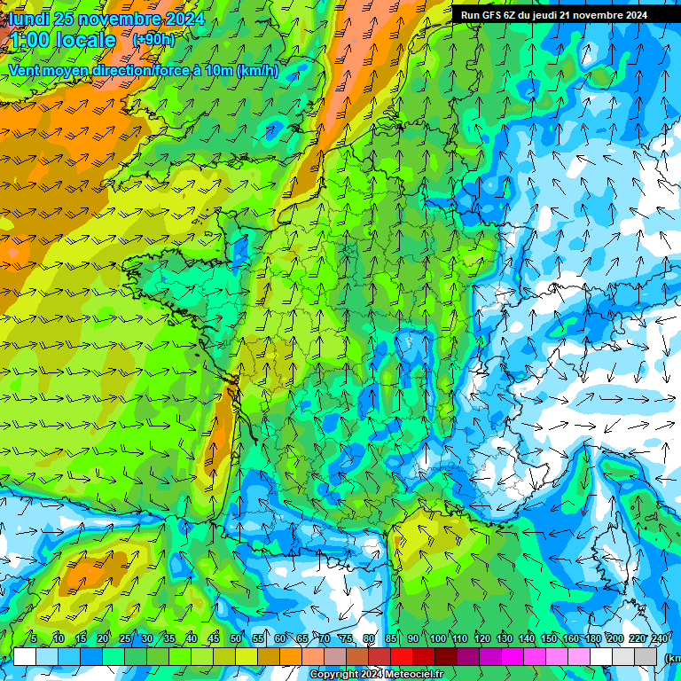 Modele GFS - Carte prvisions 