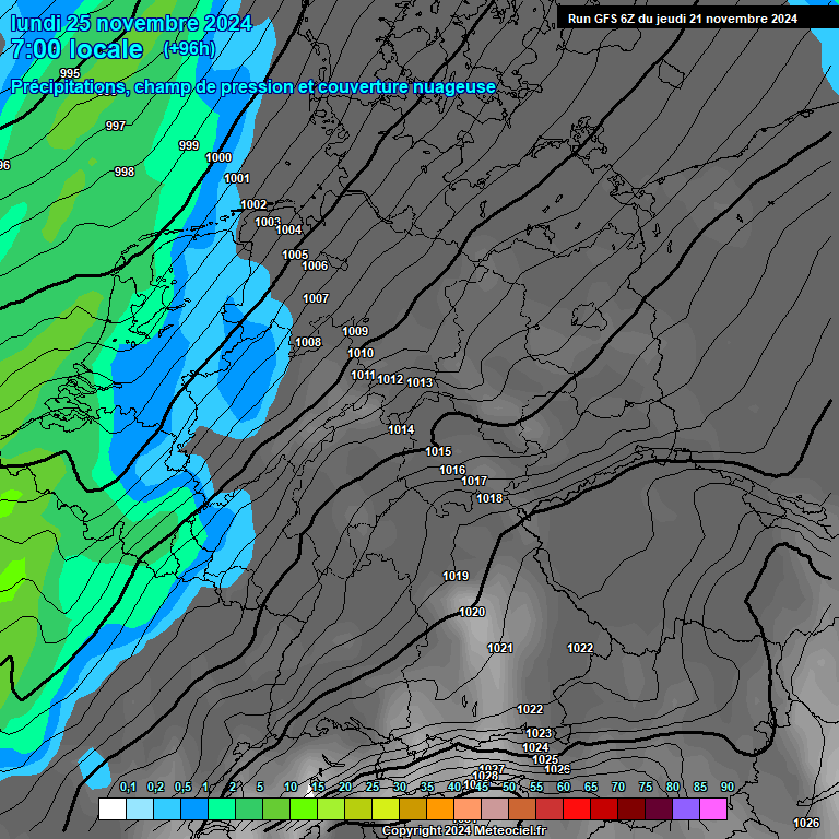 Modele GFS - Carte prvisions 