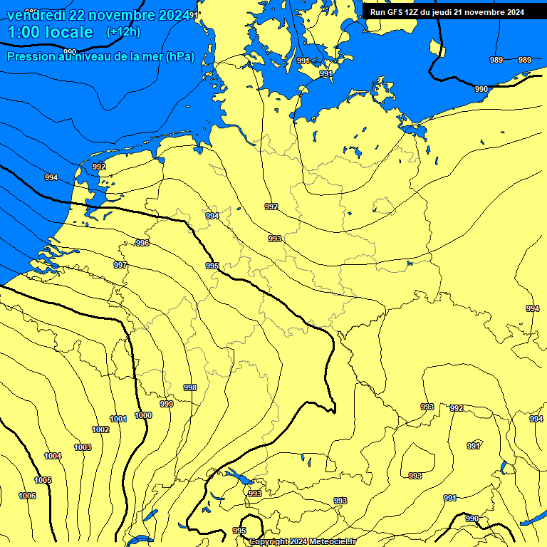 Modele GFS - Carte prvisions 