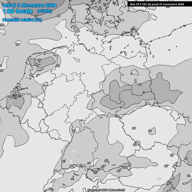 Modele GFS - Carte prvisions 