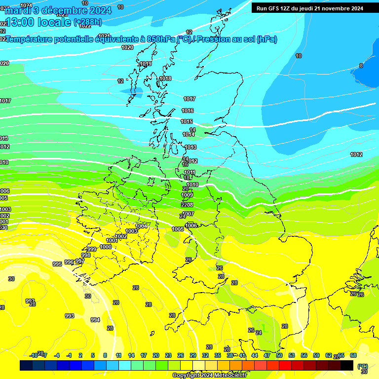 Modele GFS - Carte prvisions 