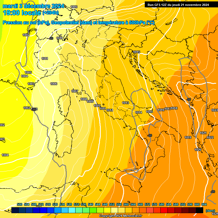 Modele GFS - Carte prvisions 