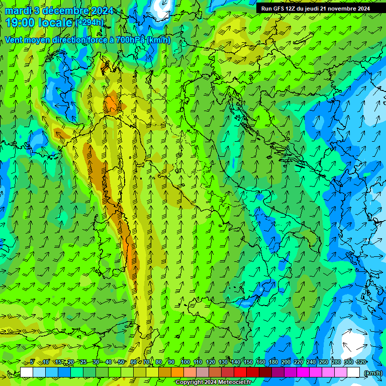 Modele GFS - Carte prvisions 