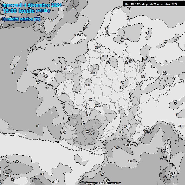 Modele GFS - Carte prvisions 