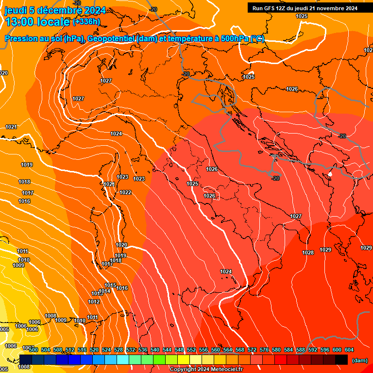 Modele GFS - Carte prvisions 