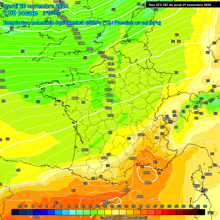 Modele GFS - Carte prvisions 