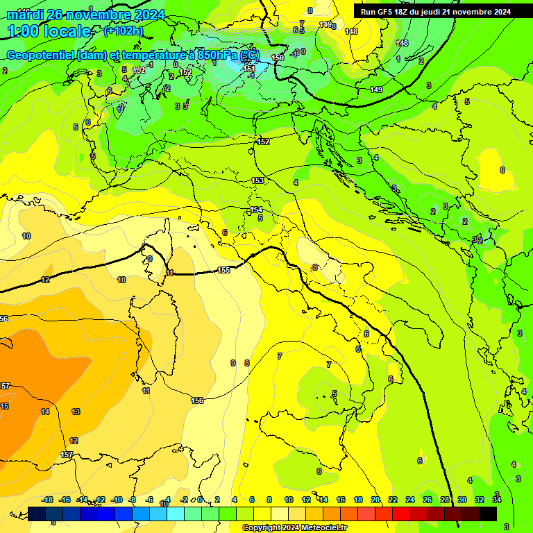 Modele GFS - Carte prvisions 