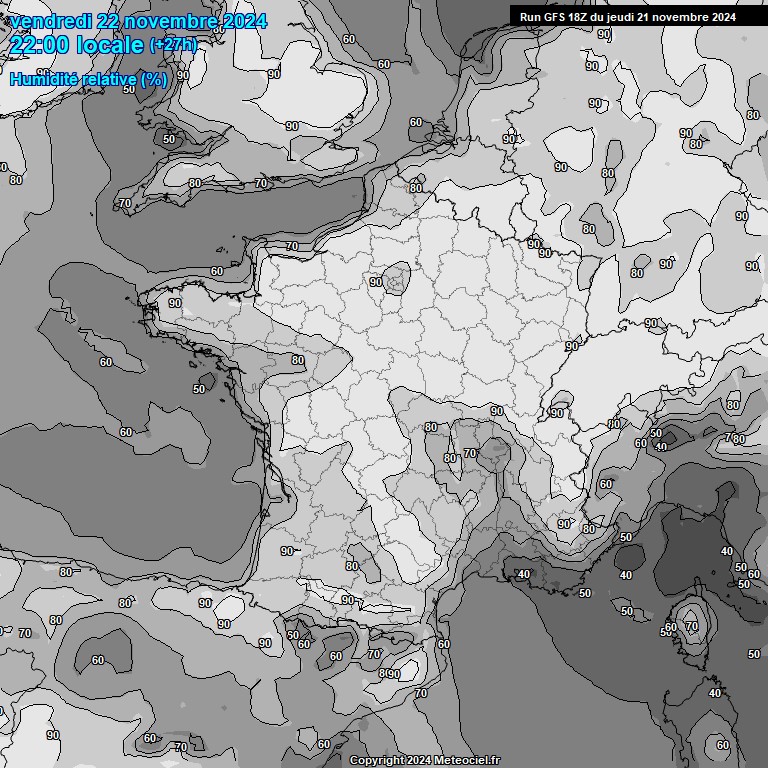 Modele GFS - Carte prvisions 