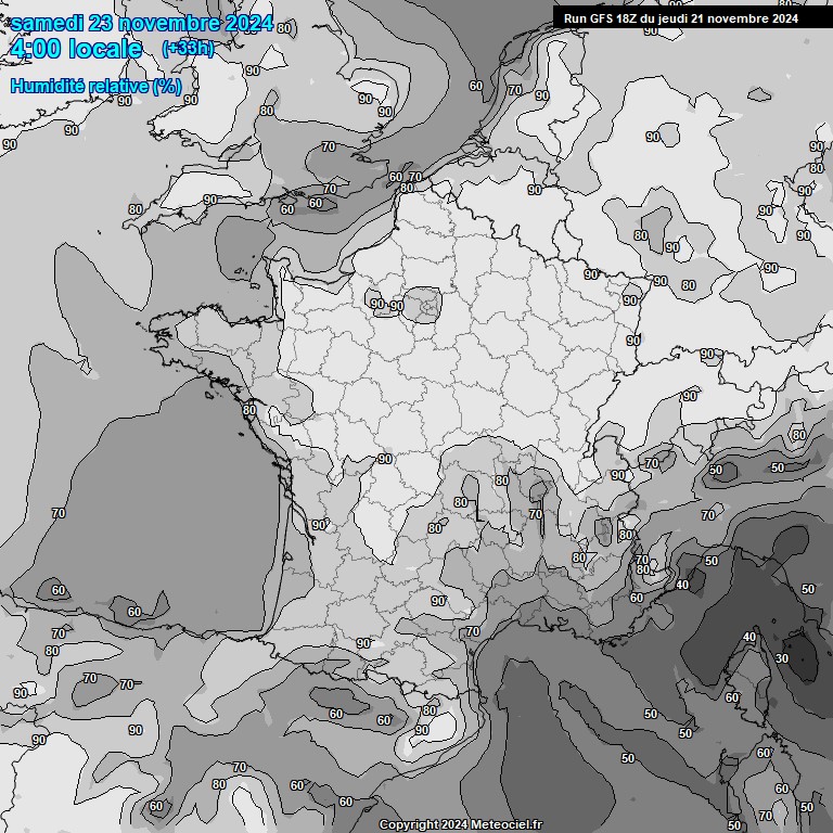 Modele GFS - Carte prvisions 