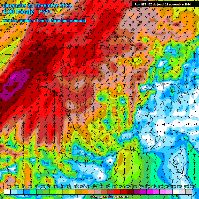 Modele GFS - Carte prvisions 