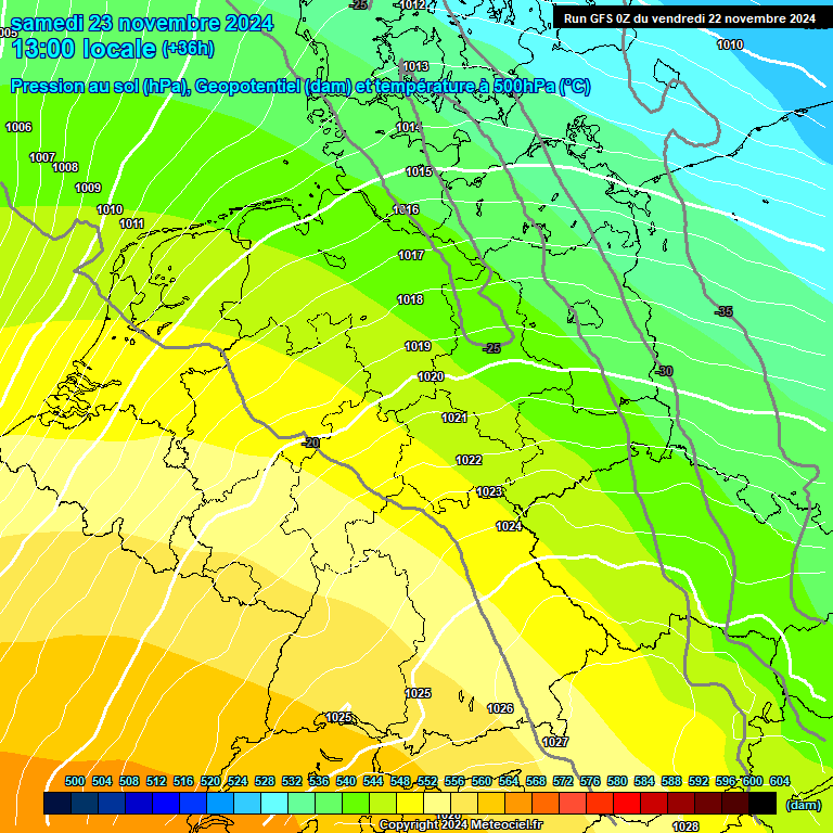 Modele GFS - Carte prvisions 