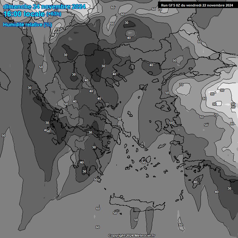 Modele GFS - Carte prvisions 