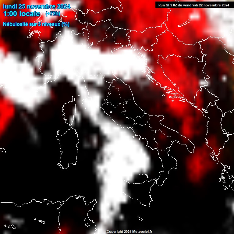 Modele GFS - Carte prvisions 