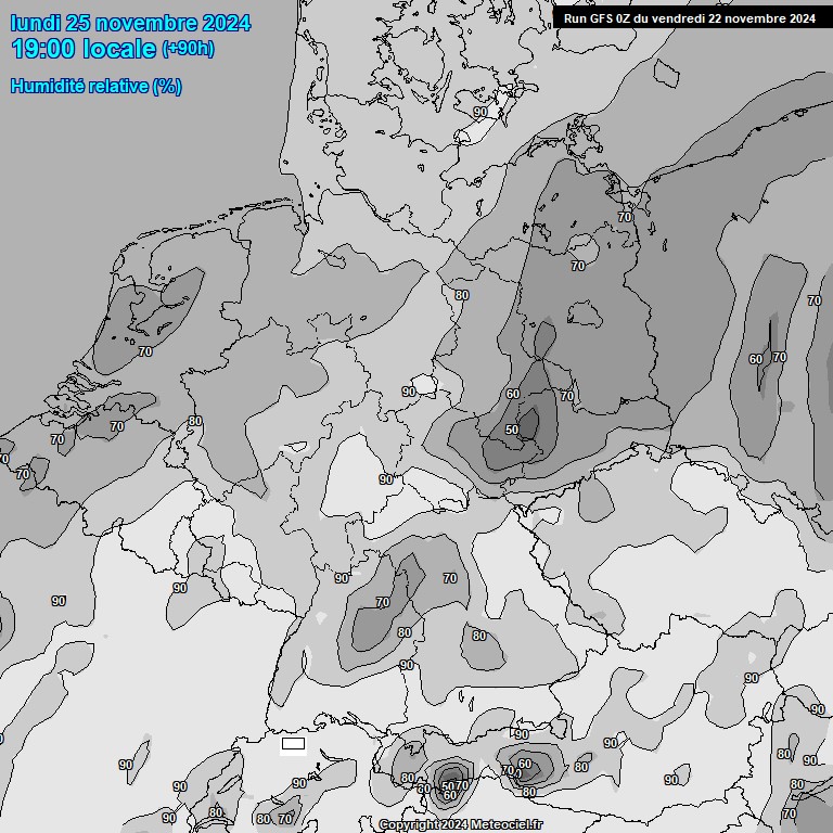 Modele GFS - Carte prvisions 