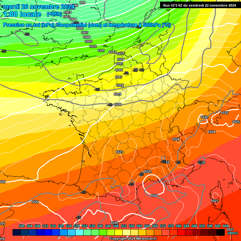 Modele GFS - Carte prvisions 