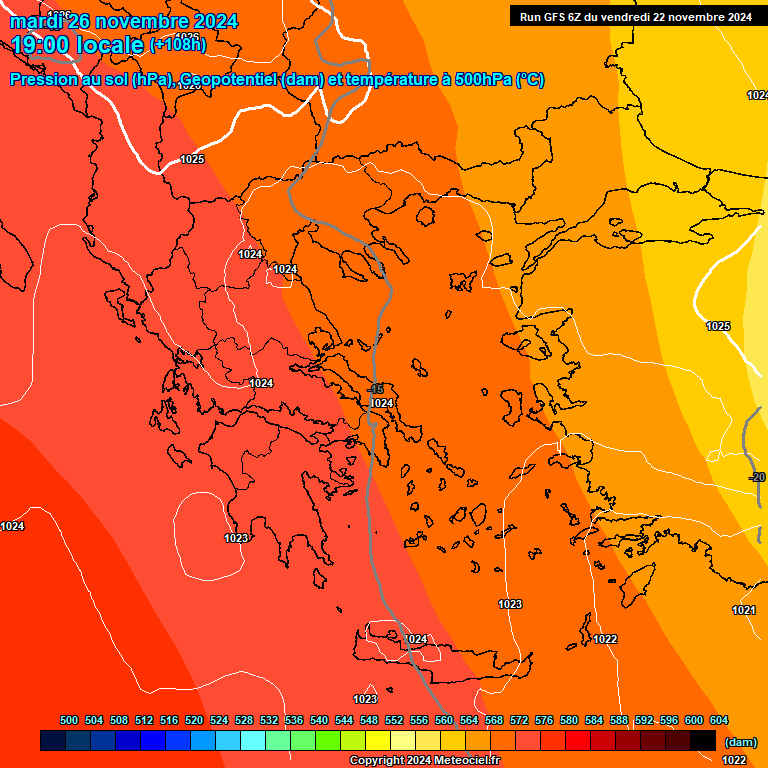 Modele GFS - Carte prvisions 