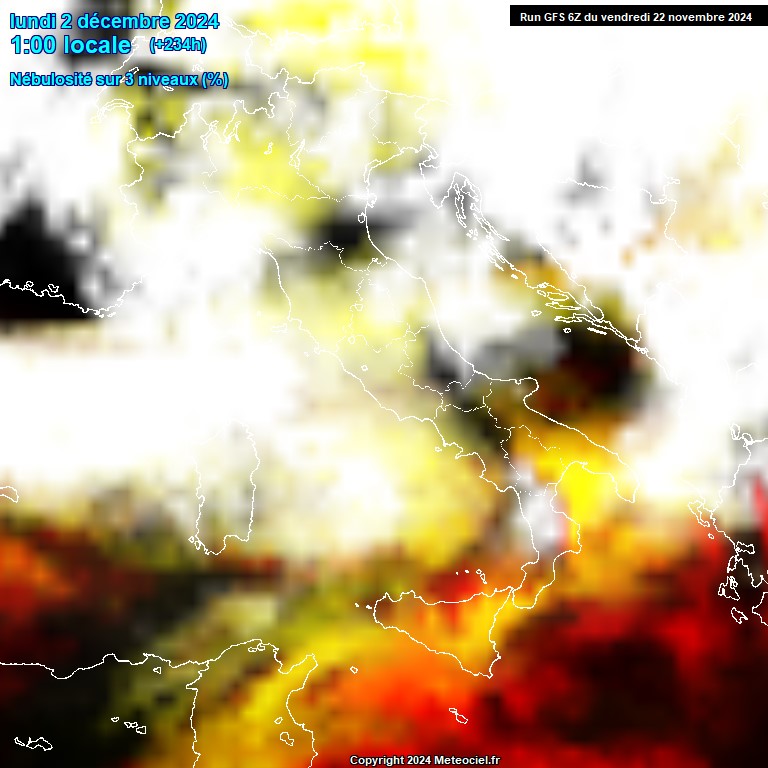 Modele GFS - Carte prvisions 