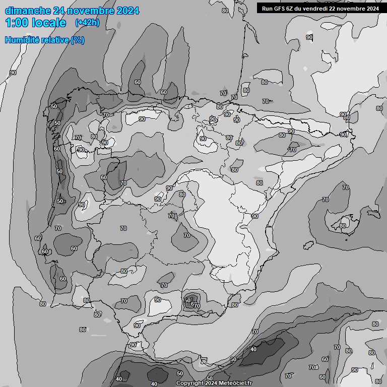 Modele GFS - Carte prvisions 