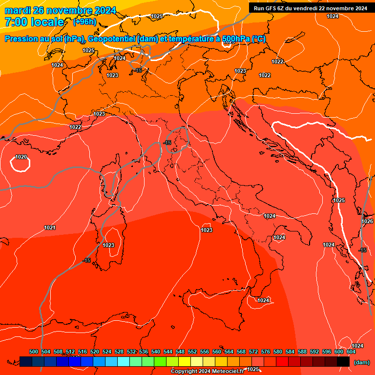 Modele GFS - Carte prvisions 