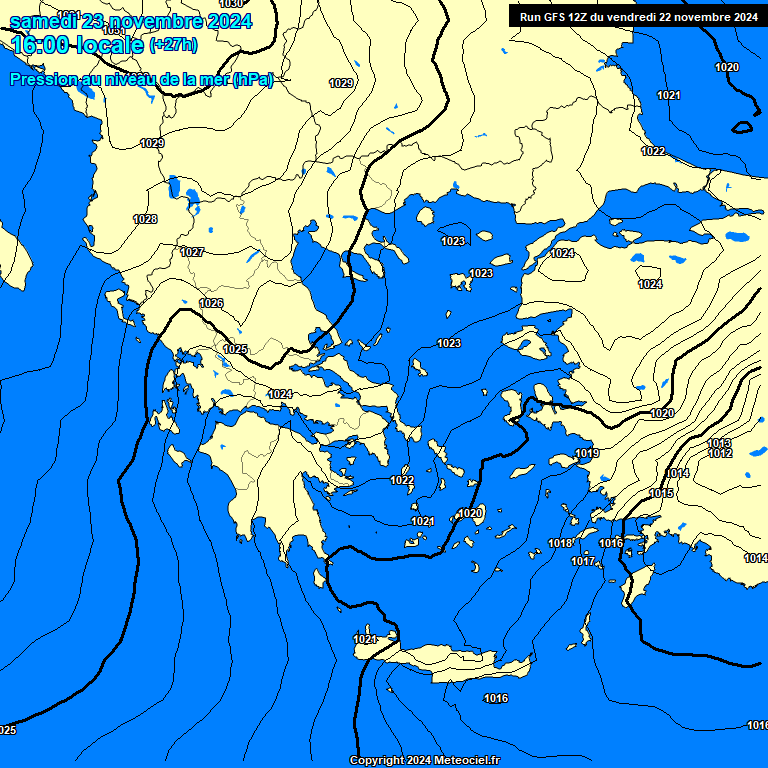 Modele GFS - Carte prvisions 