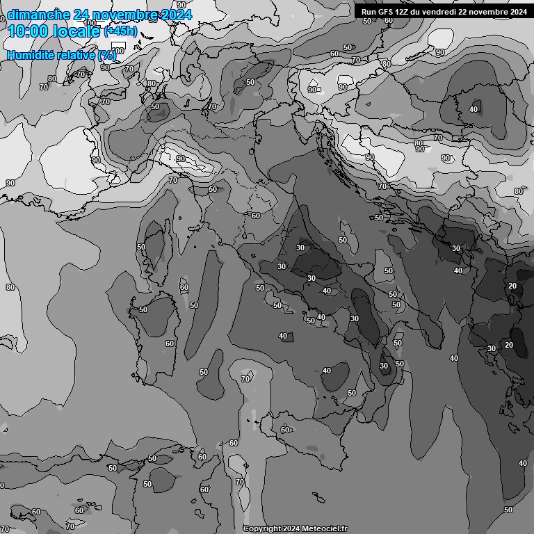 Modele GFS - Carte prvisions 