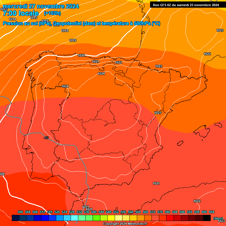 Modele GFS - Carte prvisions 