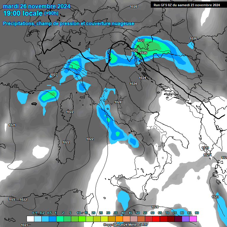 Modele GFS - Carte prvisions 