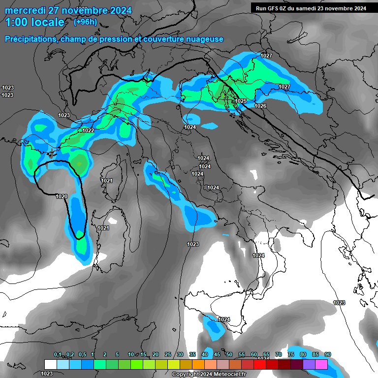 Modele GFS - Carte prvisions 