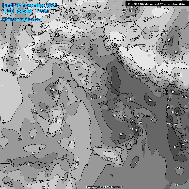 Modele GFS - Carte prvisions 