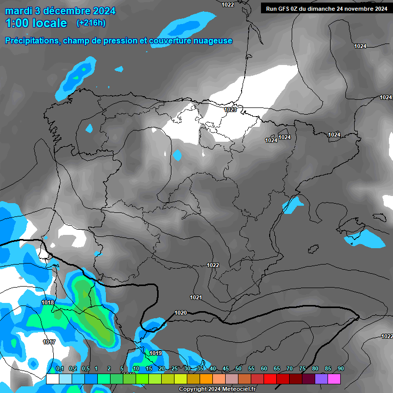 Modele GFS - Carte prvisions 