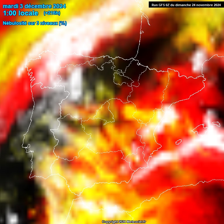 Modele GFS - Carte prvisions 