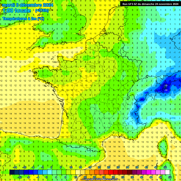 Modele GFS - Carte prvisions 