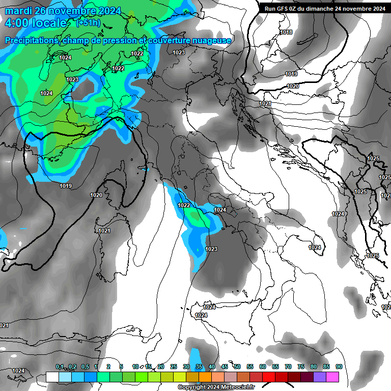 Modele GFS - Carte prvisions 