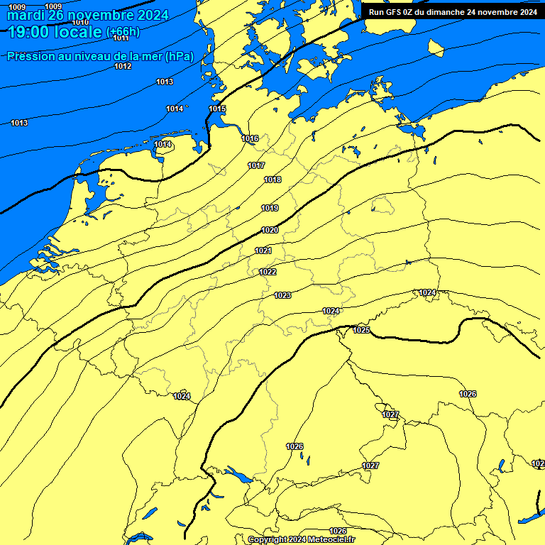 Modele GFS - Carte prvisions 